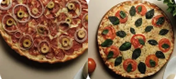 Duas pizzas da promoção fictícia